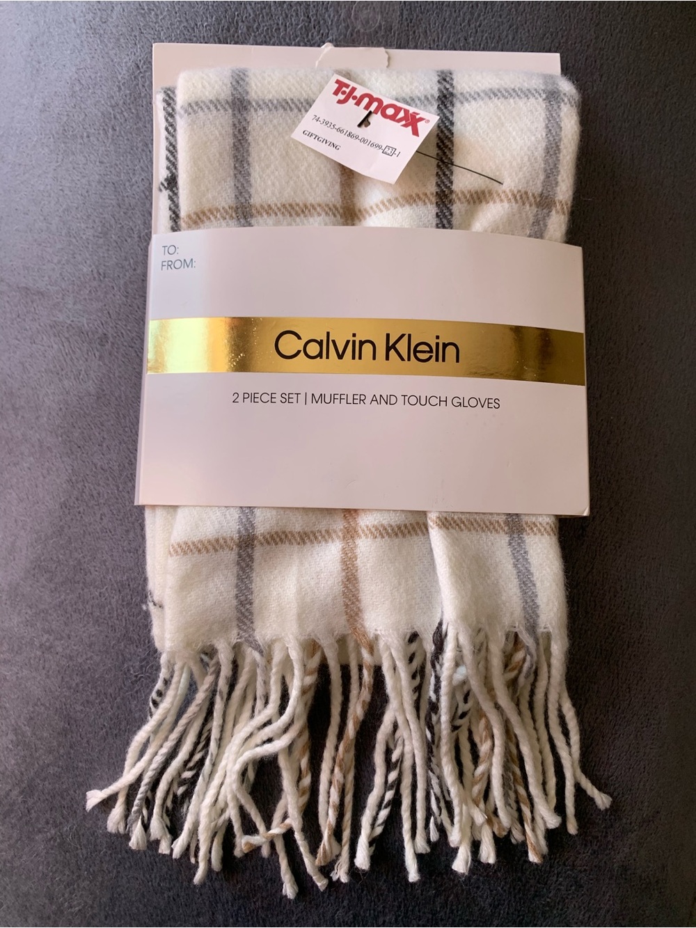 Calvin Klein Cream Scarf (No gloves!)